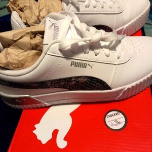 Women's Puma Carina Untamed White/Silver Sneakers